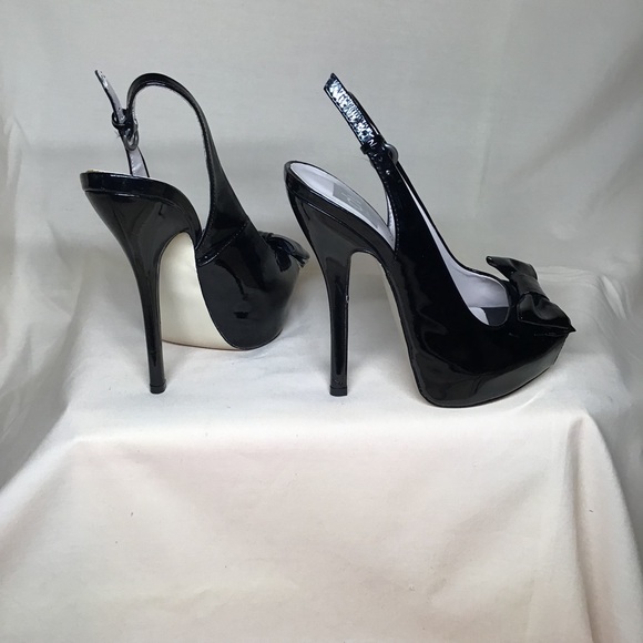 Dolce Vita black patent sling back heels size 6.5 - Picture 3 of 5